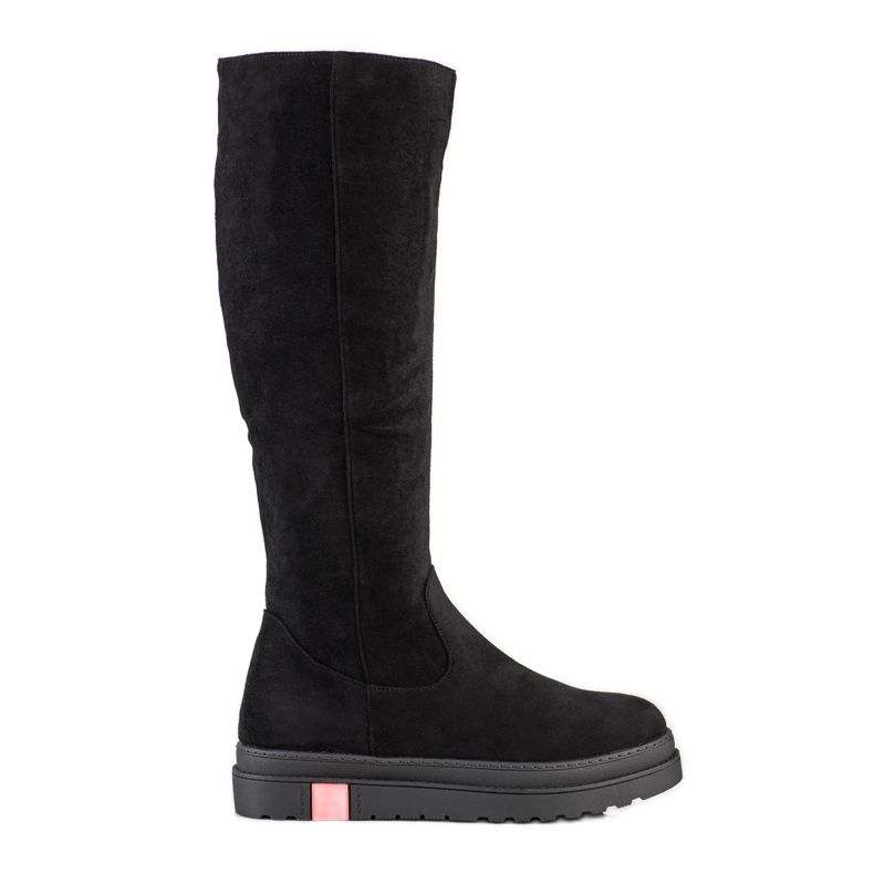 Seastar Cizme cu platformă din piele de căprioară negru