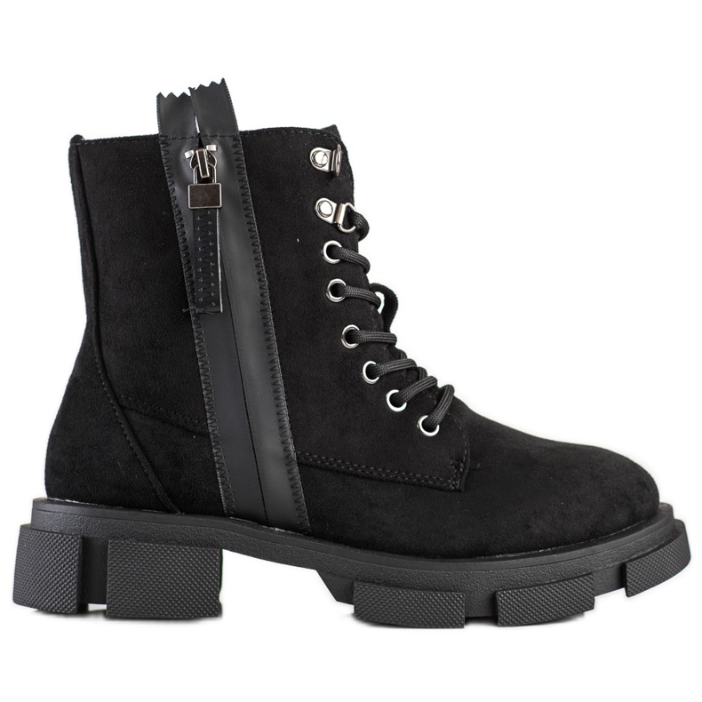 Cm Paris Trappers negri cu fermoar decorativ negru