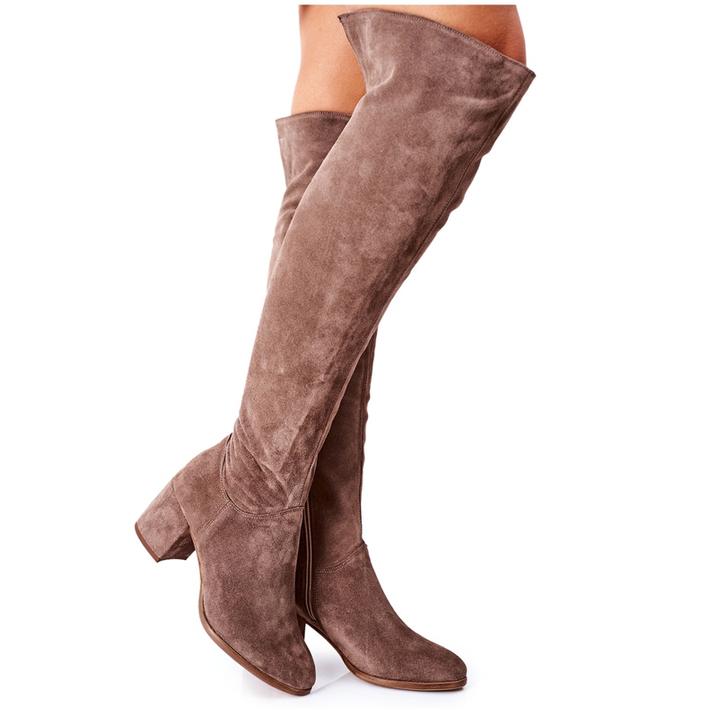 Cizme maro piele de căprioară Nicole 2582