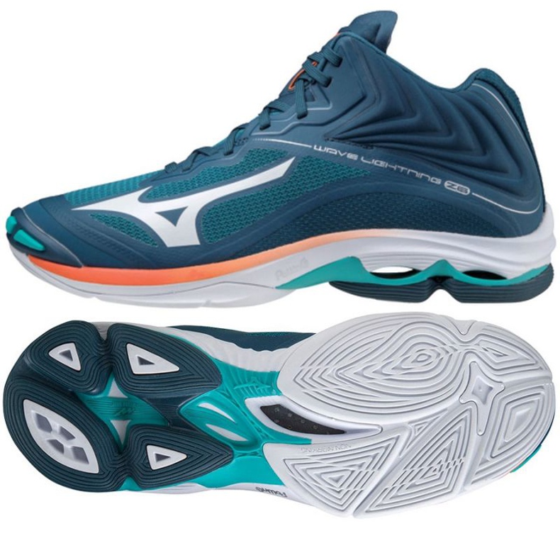 Mizuno Wave Lightning Z6 Mid M V1GA200584 pantofi de volei albastru marin albastru albastru și bleumarin