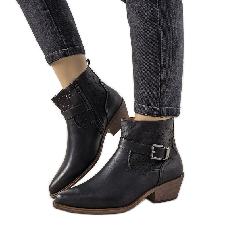 Cizme negre Jodhpur cu cataramă Monroy negru