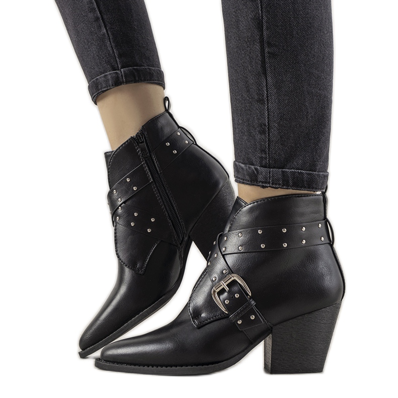 Cizme negre Jodhpur cu cataramă și știfturi Rubio negru Cizme negre Jodhpur cu cataramă și știfturi Rubio negru