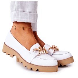 Mocasini din piele Lewski Shoes 3040 White alb Mocasini din piele Lewski Shoes 3040 White alb