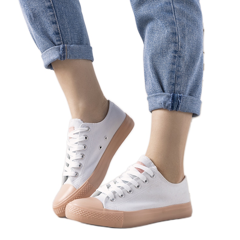 Tenisi albi și roz pentru femei Senor