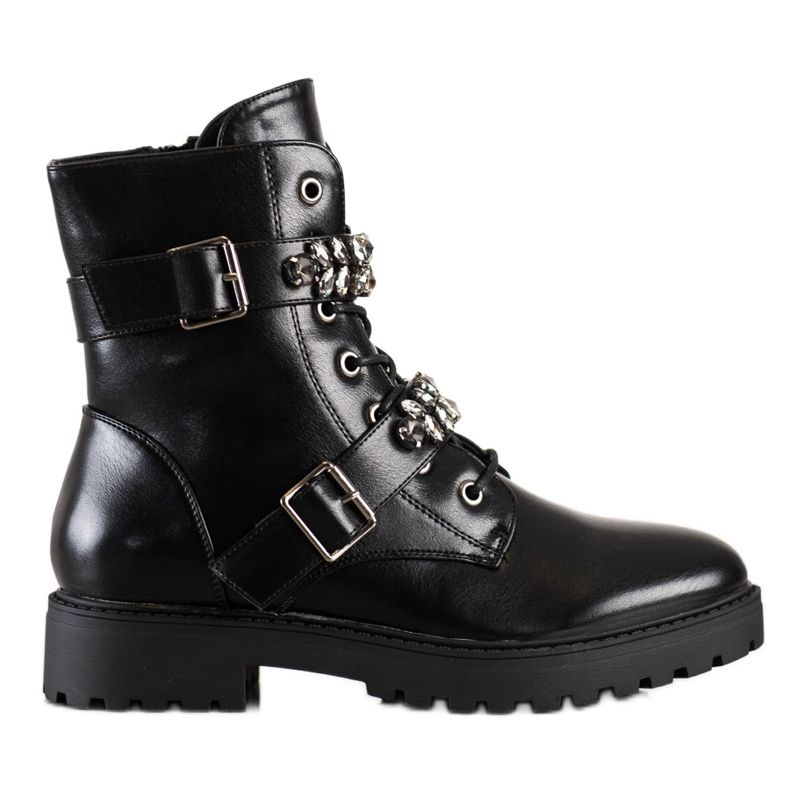 Bestelle Muncitori calzi cu cristale negru