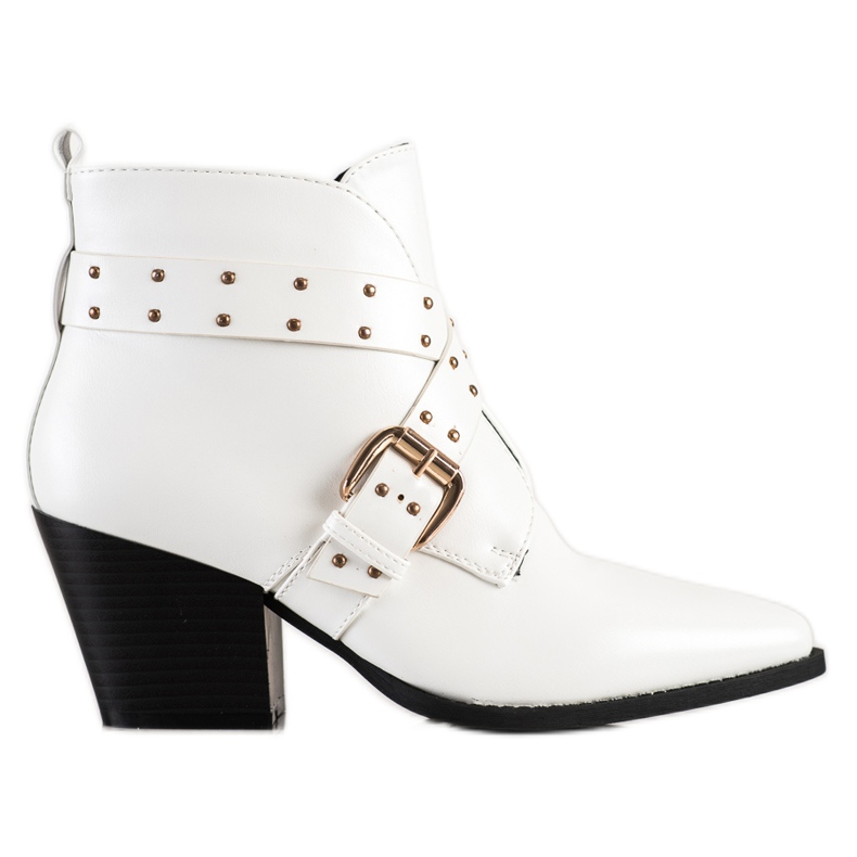 Lucky Shoes Cizme rock pe stâlp alb