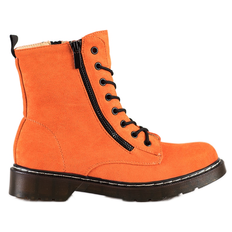 SHELOVET Trappere portocalii cu fermoar decorativ portocale