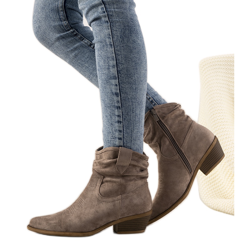 Cizme de vacă Taup pentru femei maro