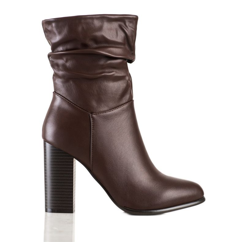 Lovery Cizme înalte cu partea superioară ridată maro