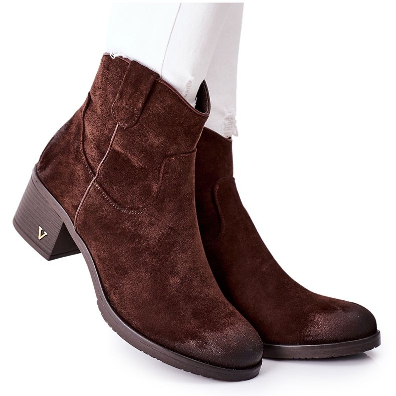 Vinceza Cizme calde din piele de căprioară maro Hillbrook