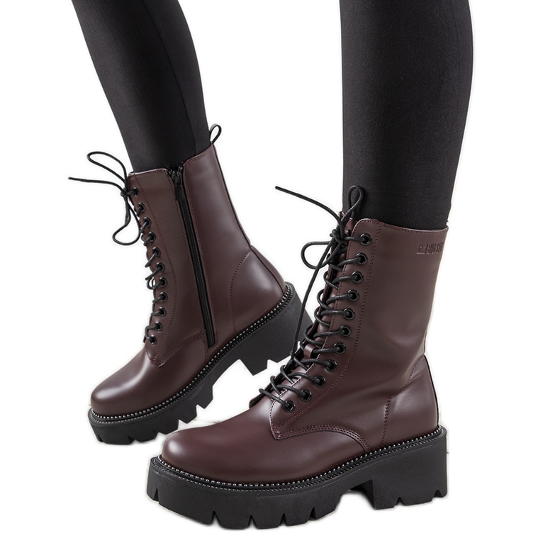 Cizme mari maro înalte Big Star pentru femei Ochoa claret