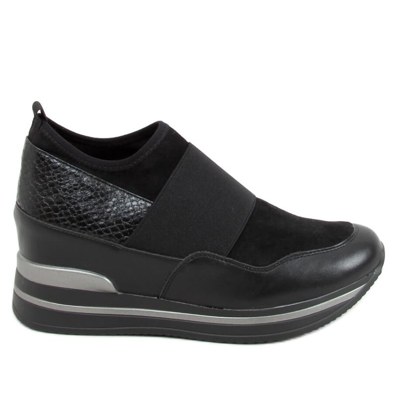 Negru RQ302 Pantofi sport negri cu pană