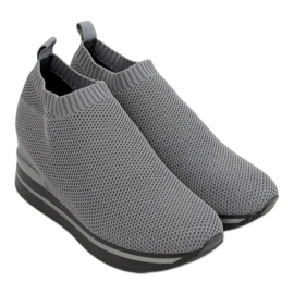 Gri RQ316 Pantofi sport gri cu pană Gri RQ316 Pantofi sport gri cu pană