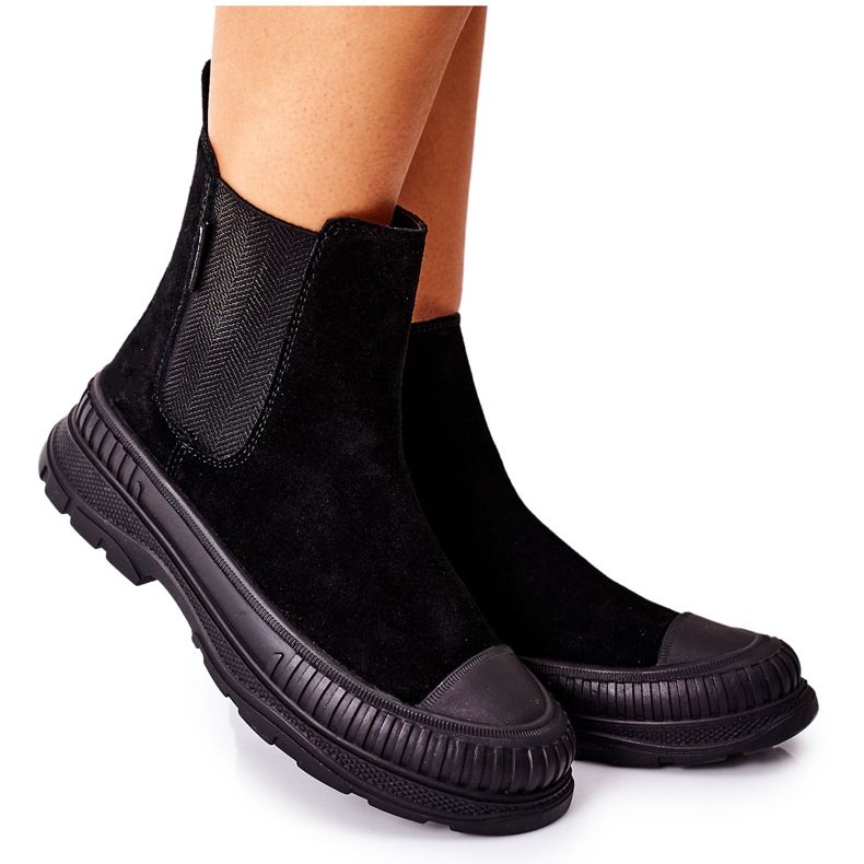 Cizme de damă Cizme Chelsea Cizme din piele piele de căprioară Big Star II274354 Negru