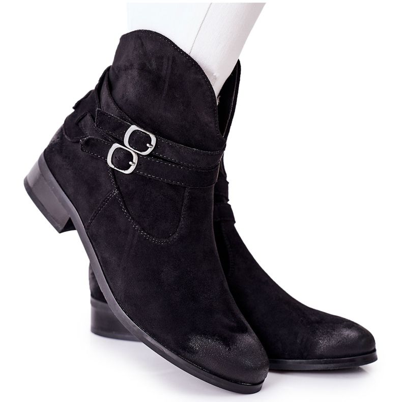 Vinceza Cizme de damă din piele de căprioară negre Castlerock negru