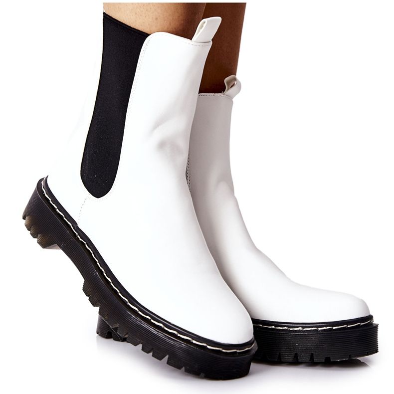 S.Barski Cizme înalte pentru femei Cizme Jodhpur Alb Nemoreva