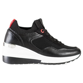 SHELOVET Adidași alunecați cu plasă negru