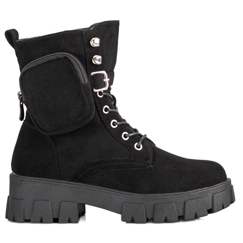 Lucrători din piele de căprioară cu buzunar VINCEZA negru