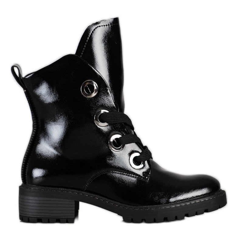 Cizme cu șiret VINCEZA negru