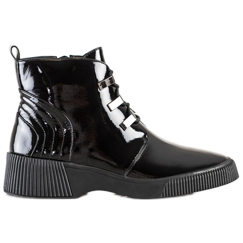 S. BARSKI Ghete lăcuite pe platforma S.BARSKI negru