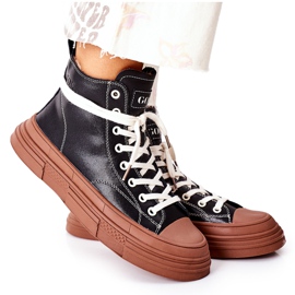 Adidași cu izolație înaltă pentru femei GOE II2N4033 Negru maro Adidași cu izolație înaltă pentru femei GOE II2N4033 Negru maro