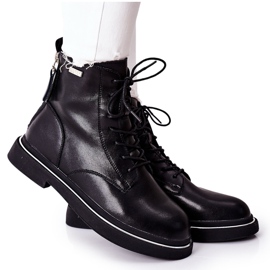 Cizme de piele pentru femei GOE II2N4014 Negru