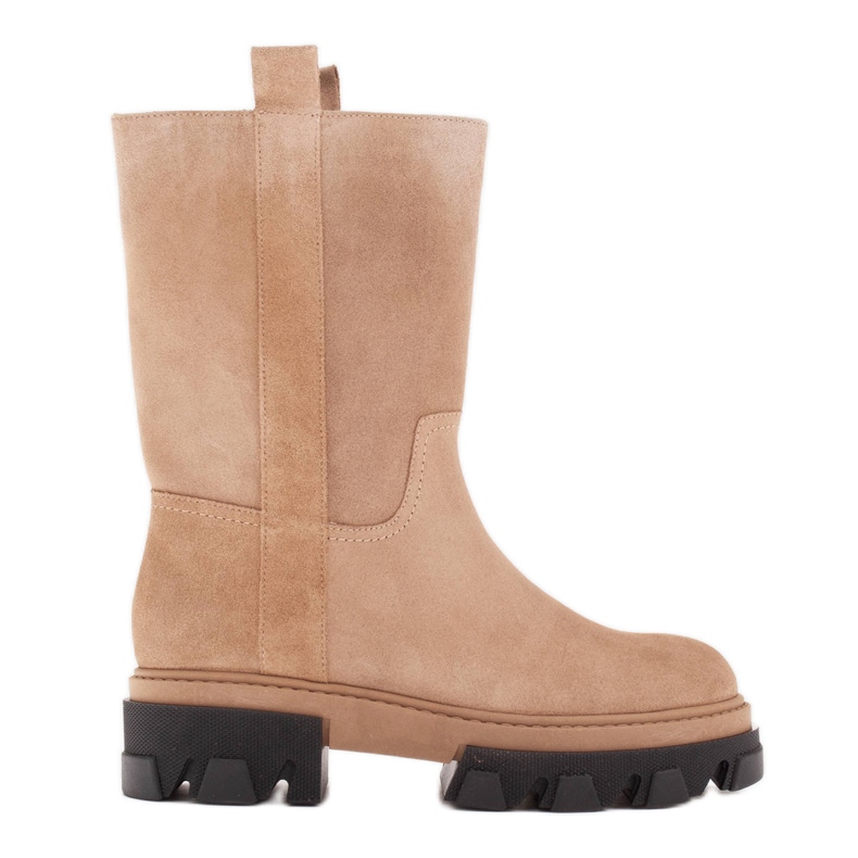 Marco Shoes Cizme din piele de căprioară bej