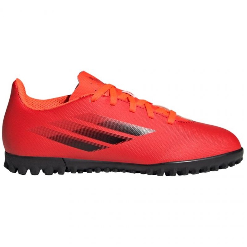 Ghete de fotbal Adidas X Speedflow.4 Tf Jr FY3327 roșu portocale si rosii Ghete de fotbal Adidas X Speedflow.4 Tf Jr FY3327 roșu portocale si rosii
