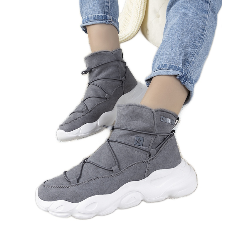 Cizme de zăpadă elegante de la Big Star pentru femei Marrero gri