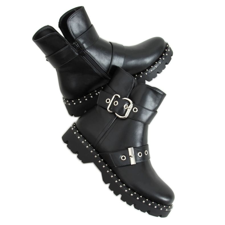 Ghete militare negre cu știfturi KL-723 Negre negru