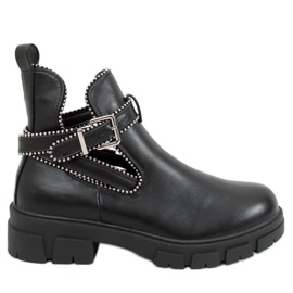 Cizme negre decupate negru 20223C-18 Negru