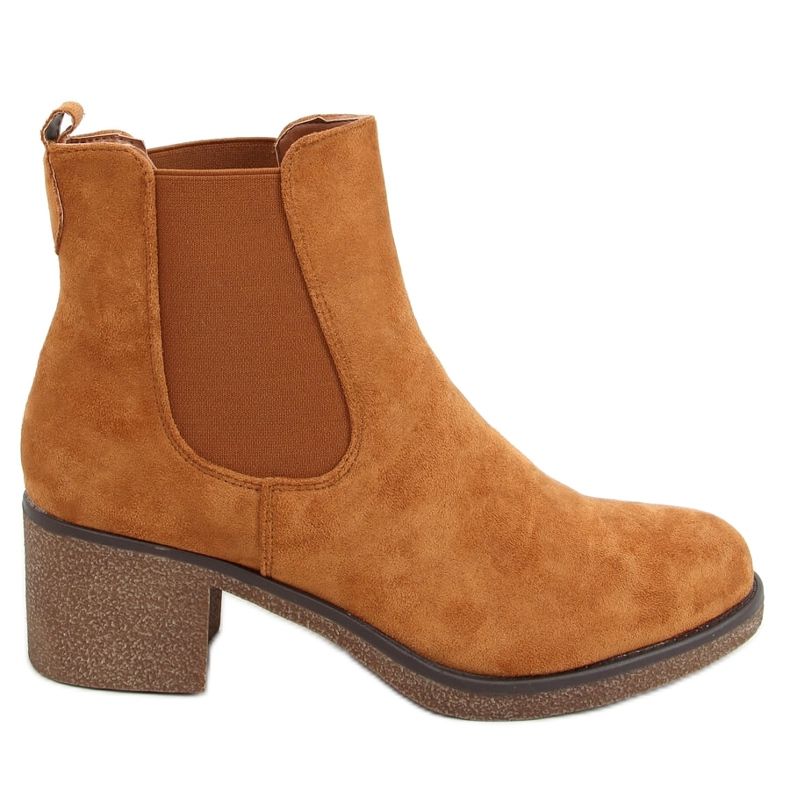 Cizme Chelsea cu tocuri cămile SP102 Camel maro Cizme Chelsea cu tocuri cămile SP102 Camel maro