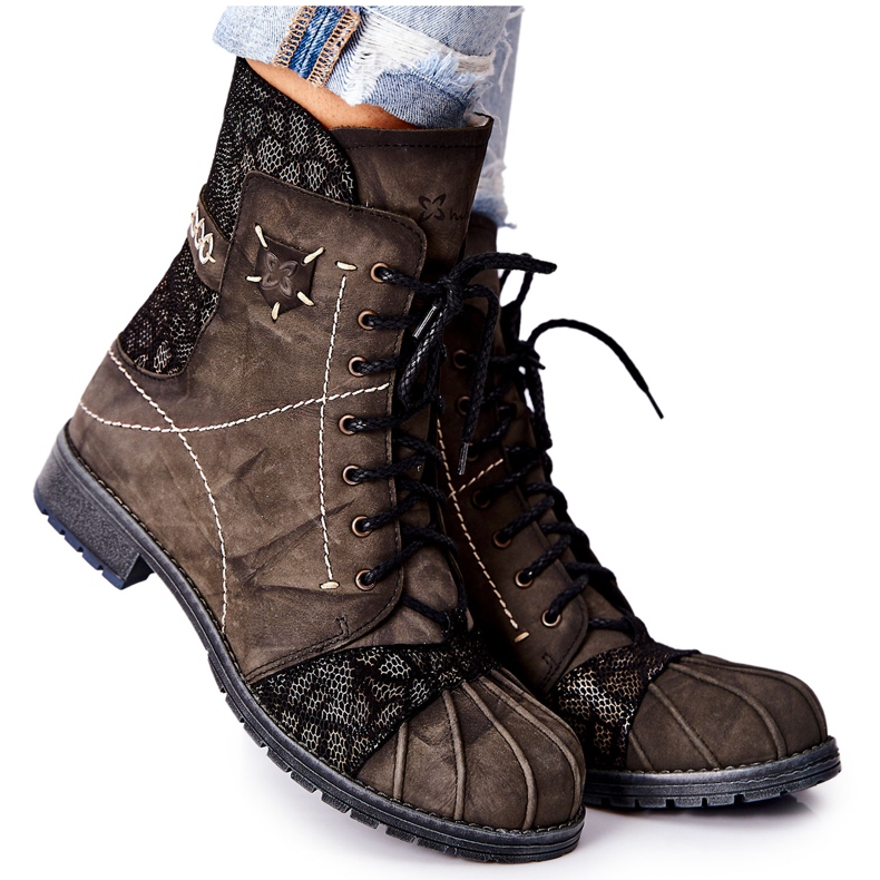 Cizme din piele caldă pentru femei Maciejka Olive 03961-24 verde Cizme din piele caldă pentru femei Maciejka Olive 03961-24 verde