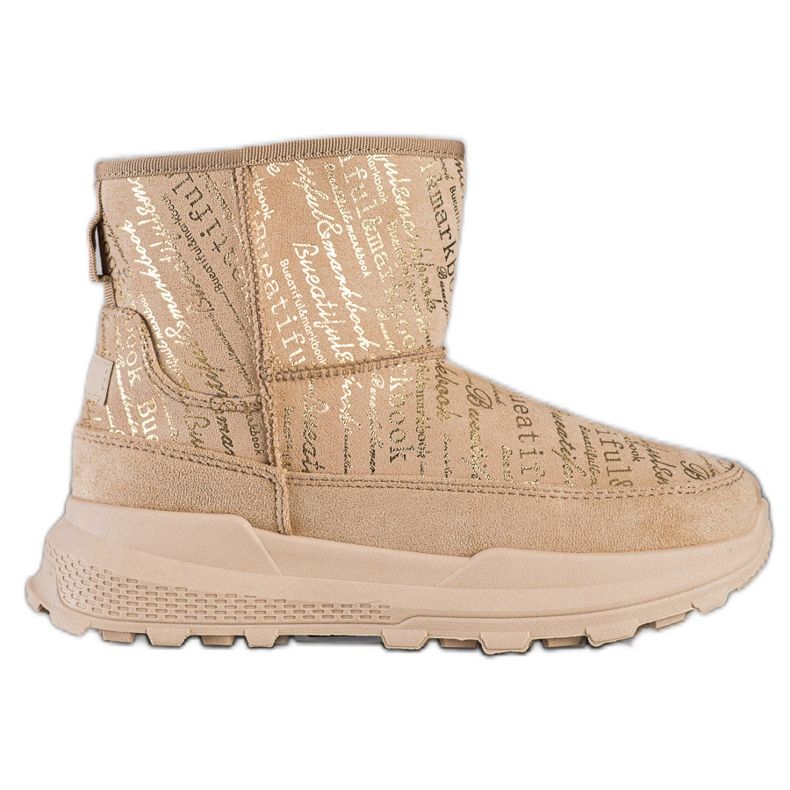 SHELOVET Mukluki cald pe platformă bej