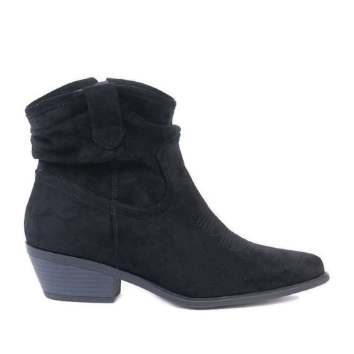 Cizme de cowboy negre pe postarea Bowi Bowi negru Cizme de cowboy negre pe postarea Bowi Bowi negru