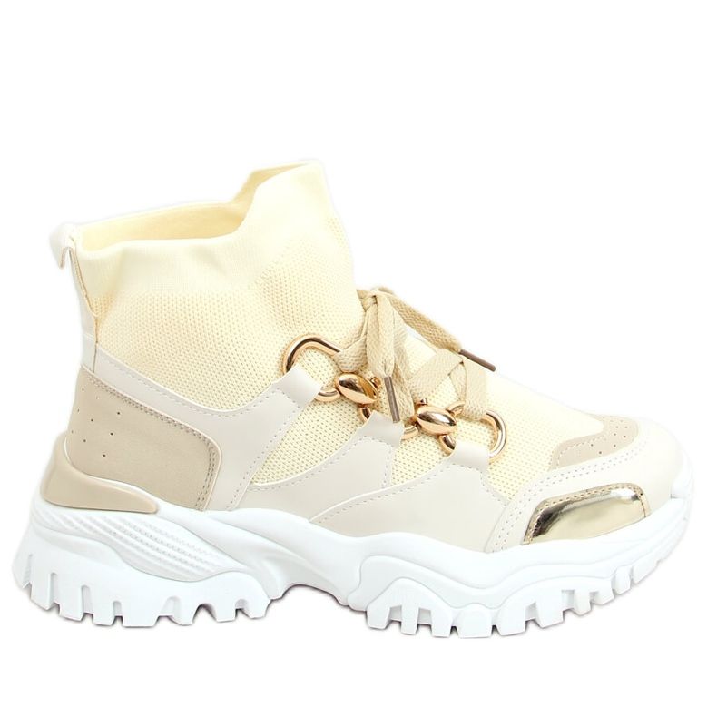 Pantofi sport bej șosete bej 85-736