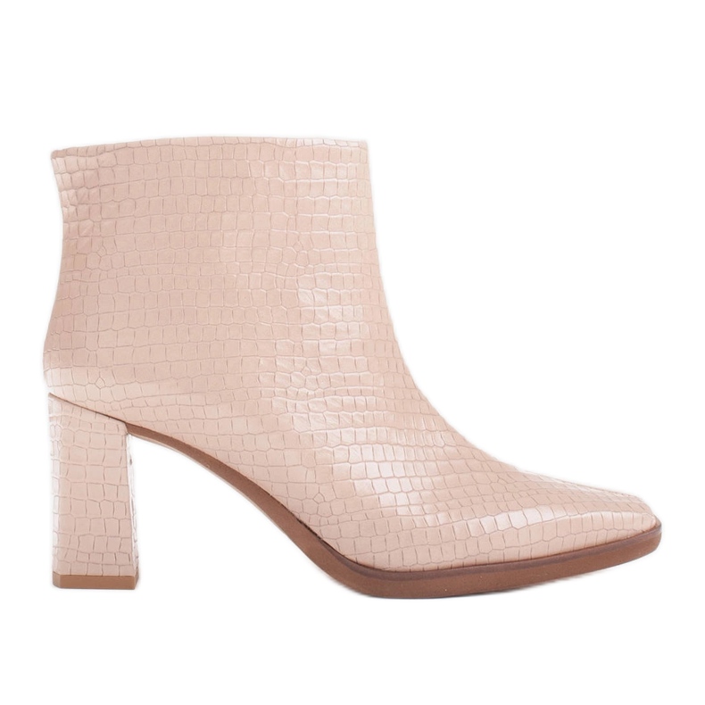 Marco Shoes Cizme combinate din două tipuri de piele bej Marco Shoes Cizme combinate din două tipuri de piele bej