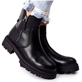 PE1 Cizme înalte Silvan negre cu fermoare negru PE1 Cizme înalte Silvan negre cu fermoare negru