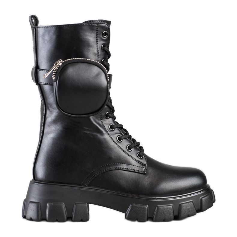 Bestelle Cizme la modă cu buzunar negru