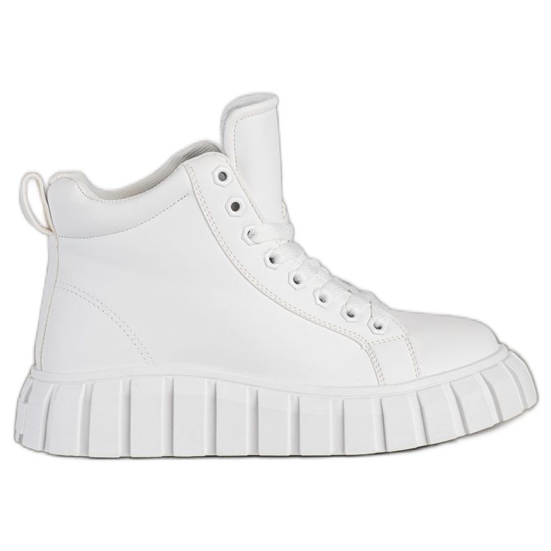 SHELOVET Adidași albi la modă, din piele ecologică