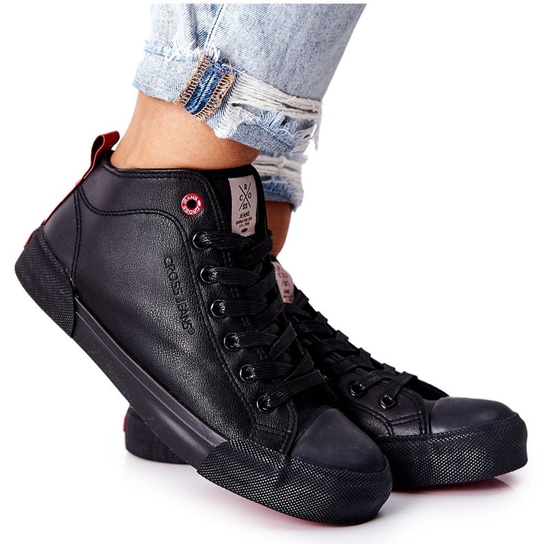 Adidași înalți pentru femei Cross Jeans II2R4032C Negru