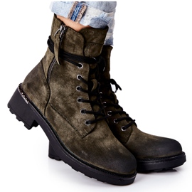 PE1 Cizme înalte pentru muncitori cu fermoare verzi Maisa verde PE1 Cizme înalte pentru muncitori cu fermoare verzi Maisa verde