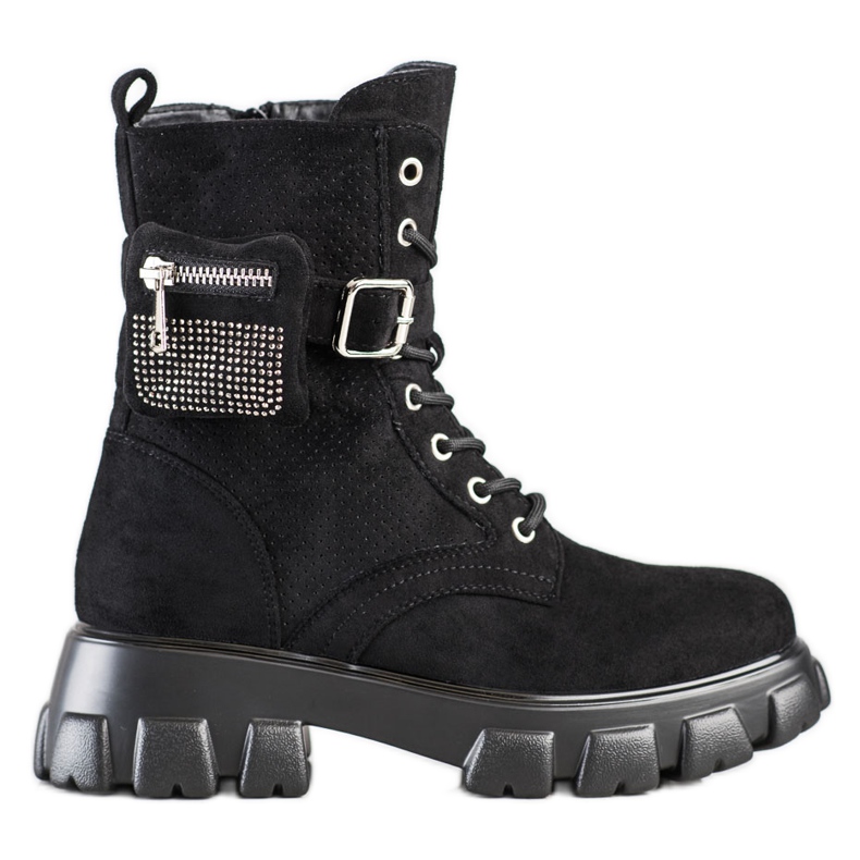 SHELOVET Cizme de lucru din piele intoarsa cu buzunar negru