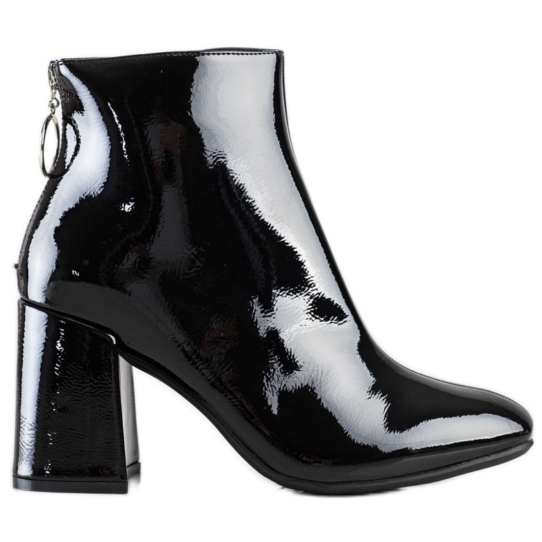 Lucky Shoes Cizme lăcuite pe stâlp negru