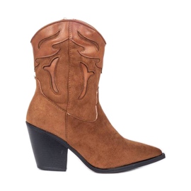 Cizme de cowboy înalte maro Megi Cizme de cowboy înalte maro Megi