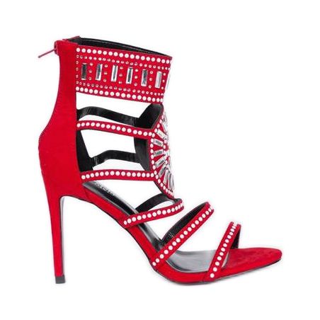 Sandalele roșii ale lui Tisha alb roșu