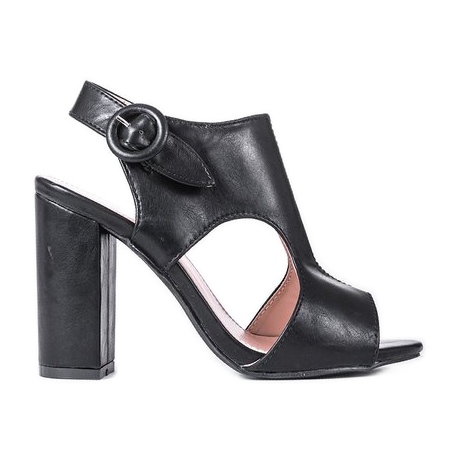 Sandale negre pe stâlpul Caitlin negru