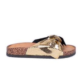 Papuci Cher strălucitori aurii de aur