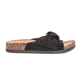 Papuci negri cu arc Sunny negru