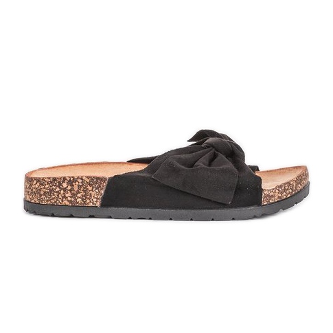 Papuci negri cu arc Sunny negru